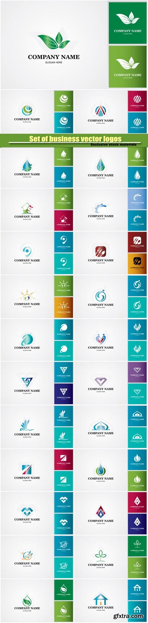 Set of various colored vector business logos