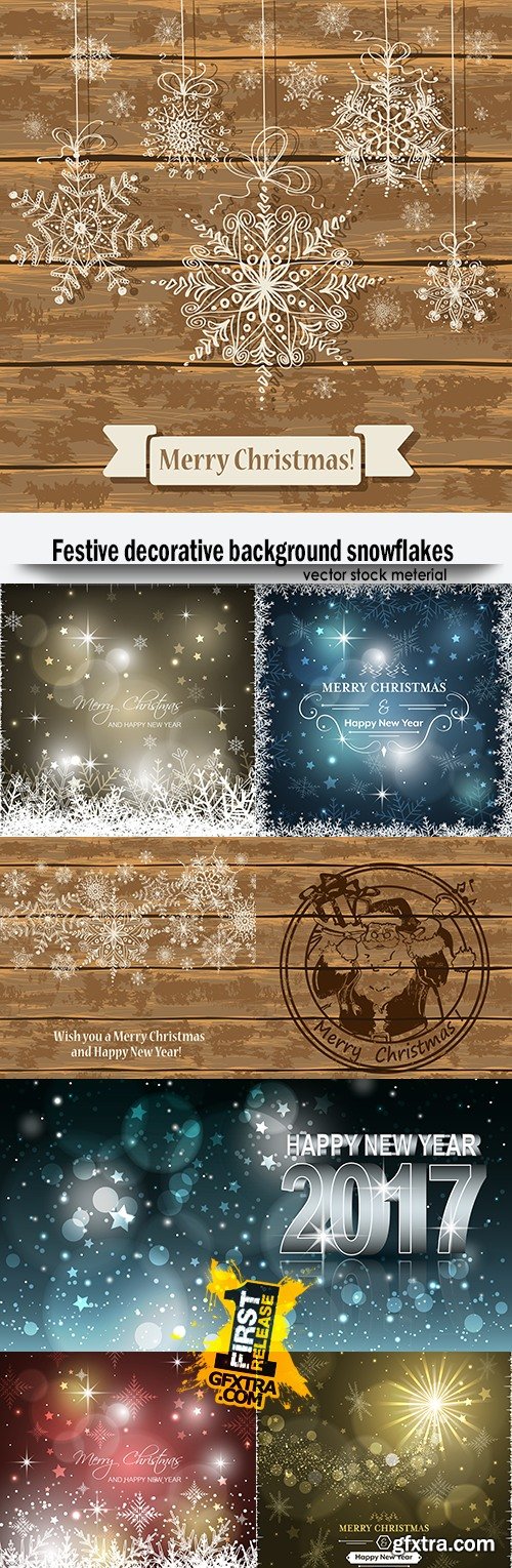 Festive decorative background snowflakes