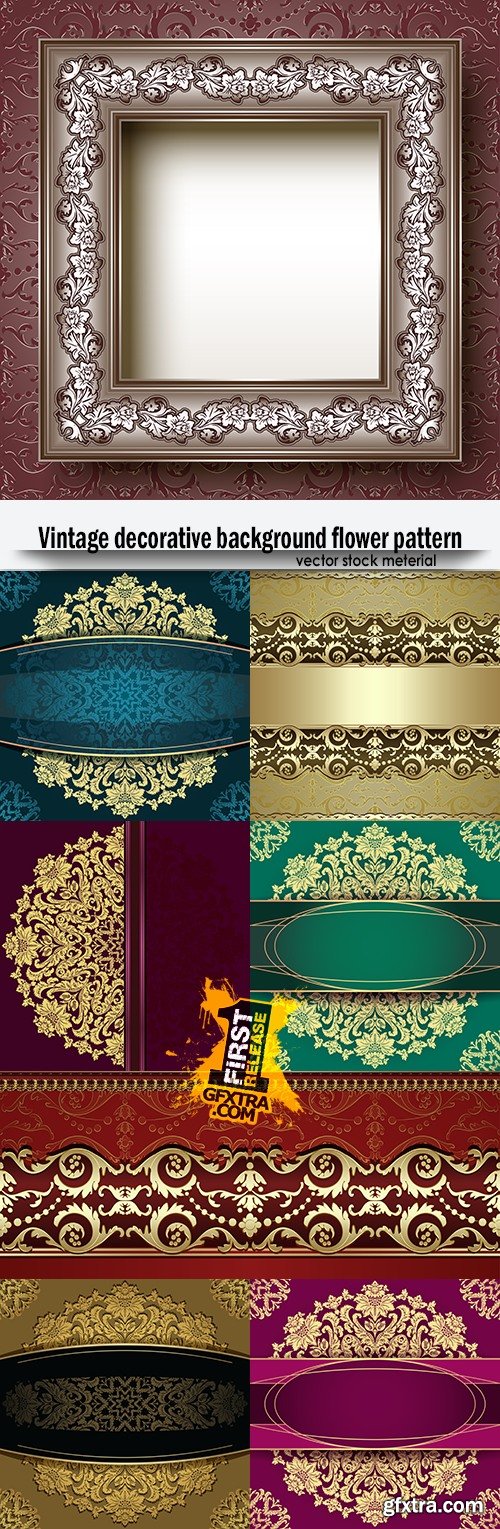 Vintage decorative background flower pattern