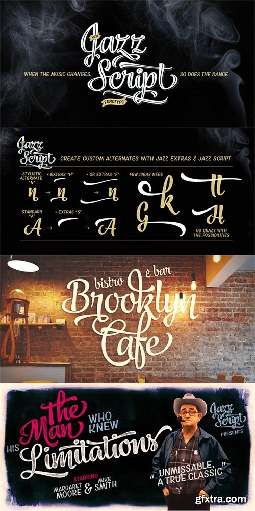 Jazz Script Font Family $119