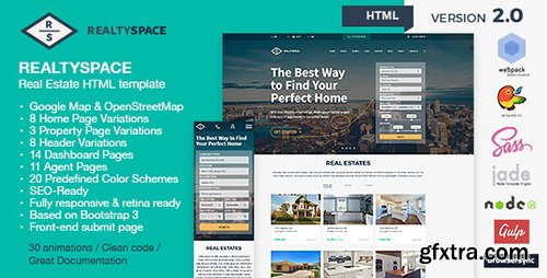 ThemeForest - Realtyspace v2.2 - Real Estate HTML5 Template + Dashboard Included - 12066249