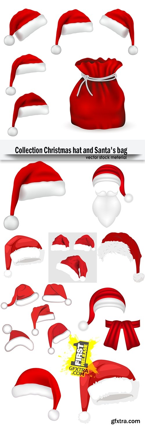 Collection Christmas hat and Santa's bag