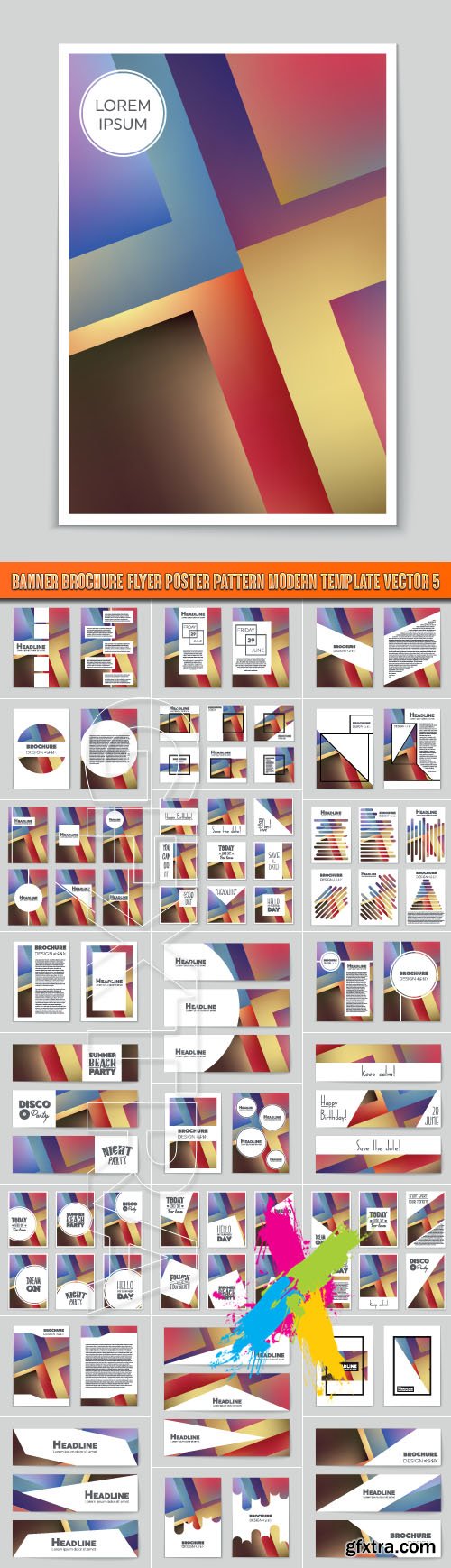 Banner brochure flyer poster pattern modern template vector 5