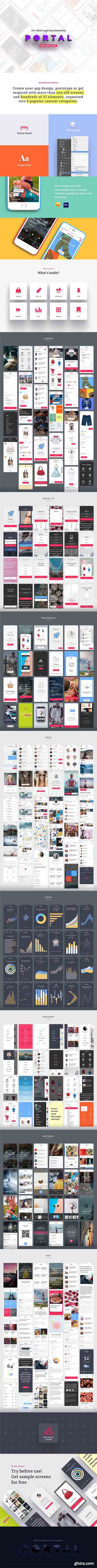 Portal - Huge 200+ screen iOS UI Pack