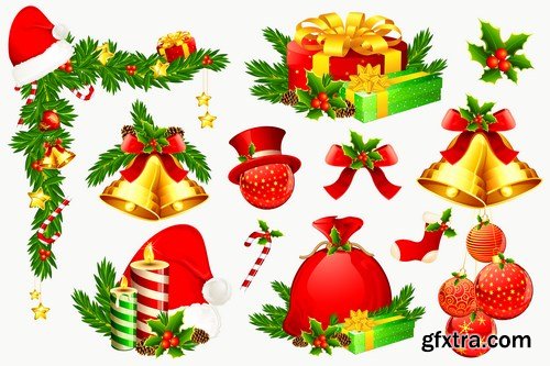 New Year 2017 & Christmas Design 11 - 24xEPS Vector Stock