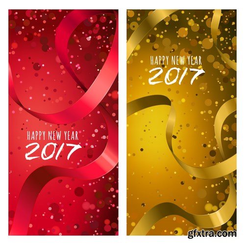 New Year 2017 & Christmas Design 11 - 24xEPS Vector Stock