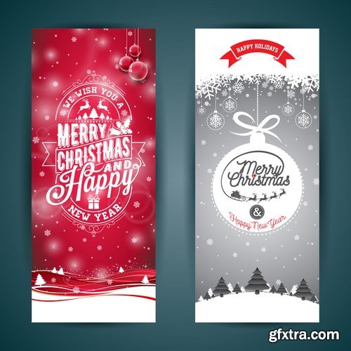 New Year 2017 & Christmas Design 11 - 24xEPS Vector Stock