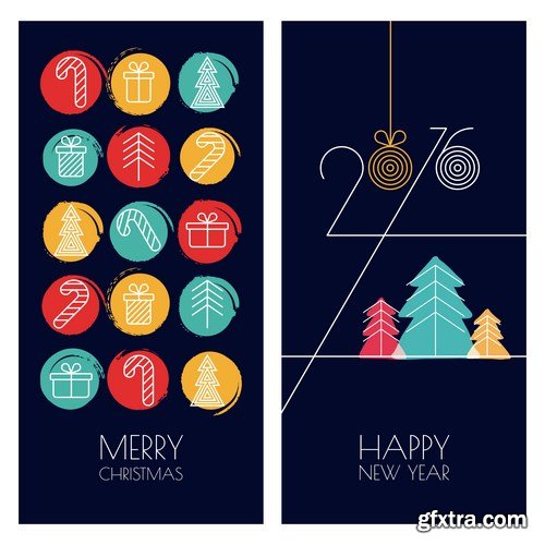 New Year 2017 & Christmas Design 11 - 24xEPS Vector Stock