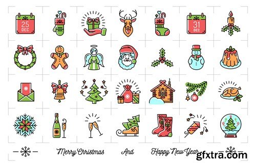 New Year 2017 & Christmas Design 11 - 24xEPS Vector Stock