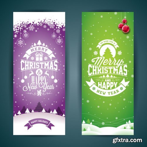 New Year 2017 & Christmas Design 11 - 24xEPS Vector Stock