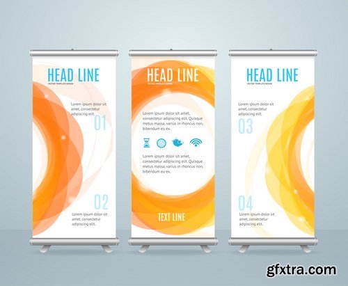 Corporate vertical vector flyer & roll up banner 2 - 16xEPS Vector Stock