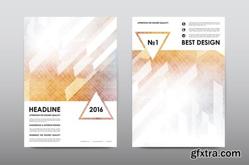 Magazine booklet cover, brochure layout template & abstract flyer design - 20xEPS Vector Stock