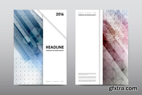 Magazine booklet cover, brochure layout template & abstract flyer design - 20xEPS Vector Stock