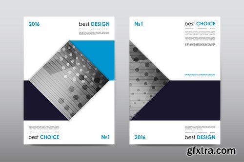 Magazine booklet cover, brochure layout template & abstract flyer design - 20xEPS Vector Stock