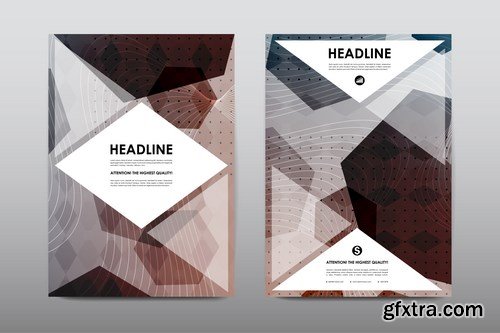 Magazine booklet cover, brochure layout template & abstract flyer design - 20xEPS Vector Stock