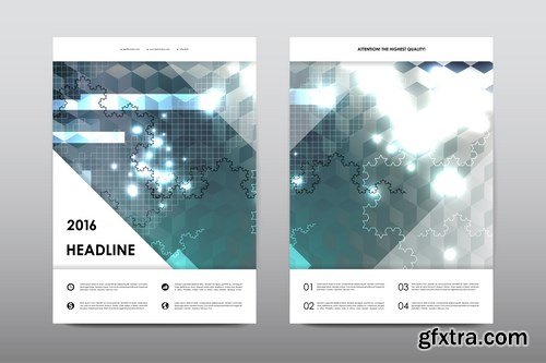 Magazine booklet cover, brochure layout template & abstract flyer design - 20xEPS Vector Stock