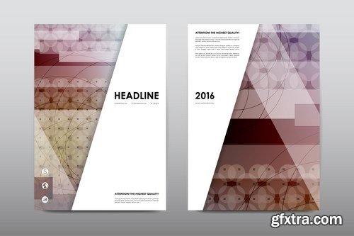 Magazine booklet cover, brochure layout template & abstract flyer design - 20xEPS Vector Stock