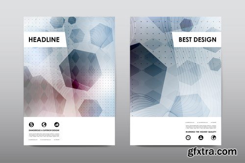 Magazine booklet cover, brochure layout template & abstract flyer design - 20xEPS Vector Stock