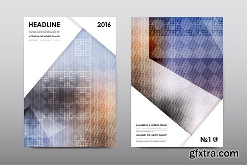 Magazine booklet cover, brochure layout template & abstract flyer design - 20xEPS Vector Stock