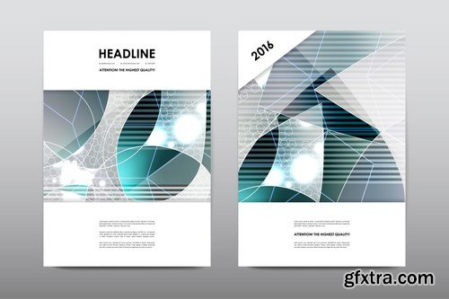 Magazine booklet cover, brochure layout template & abstract flyer design - 20xEPS Vector Stock