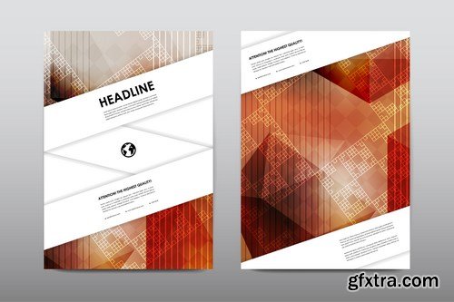 Magazine booklet cover, brochure layout template & abstract flyer design - 20xEPS Vector Stock