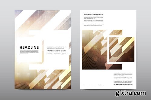 Magazine booklet cover, brochure layout template & abstract flyer design - 20xEPS Vector Stock