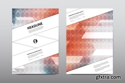 Magazine booklet cover, brochure layout template & abstract flyer design - 20xEPS Vector Stock