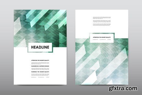 Magazine booklet cover, brochure layout template & abstract flyer design - 20xEPS Vector Stock