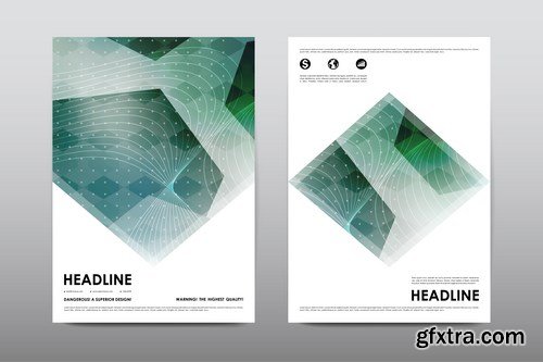 Magazine booklet cover, brochure layout template & abstract flyer design - 20xEPS Vector Stock