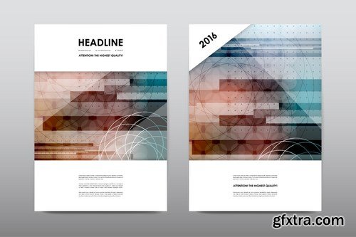 Magazine booklet cover, brochure layout template & abstract flyer design - 20xEPS Vector Stock