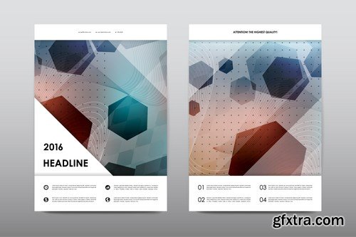 Magazine booklet cover, brochure layout template & abstract flyer design - 20xEPS Vector Stock