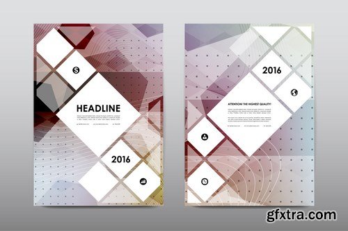 Magazine booklet cover, brochure layout template & abstract flyer design - 20xEPS Vector Stock