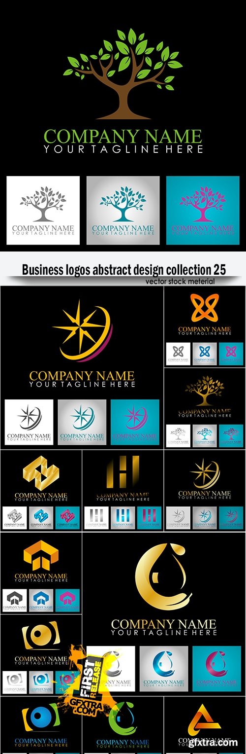 Business logos abstract design collection 25