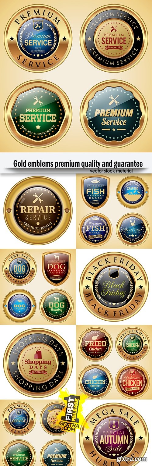 Gold emblems premium quality and guarantee