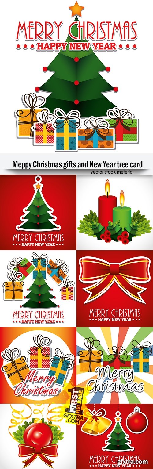 Meppy Christmas gifts and New Year tree card