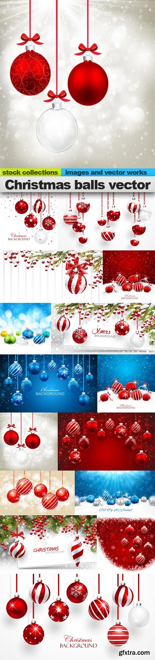 Christmas balls vector, 15 x EPS