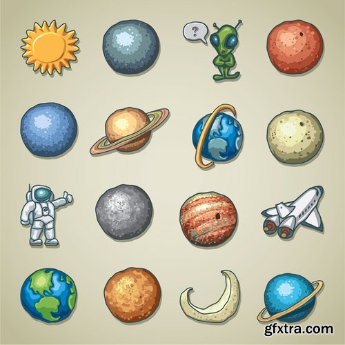Collection Earth logo icon world map a planet 25 EPS
