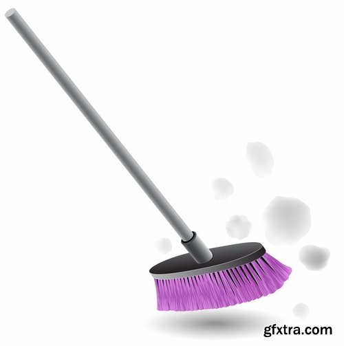 Collection broom cleaning besom icon 25 EPS