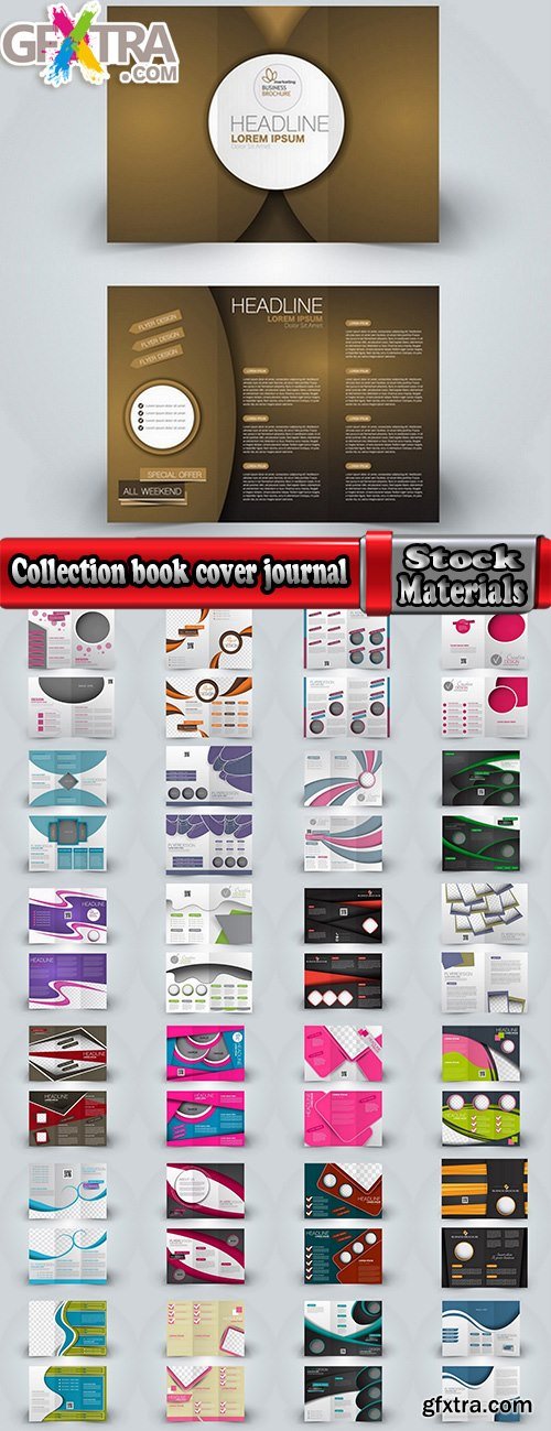 Collection book cover journal notebook flyer card business card banner vector image 19-25 EPS