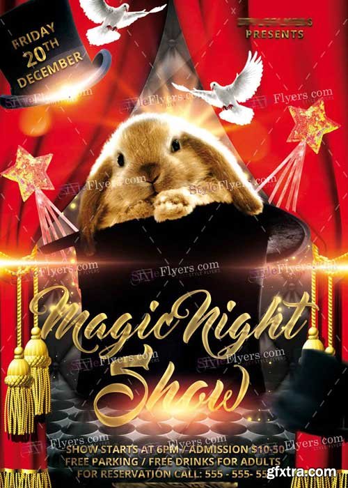 Magic Night Show PSD V12 Flyer Template