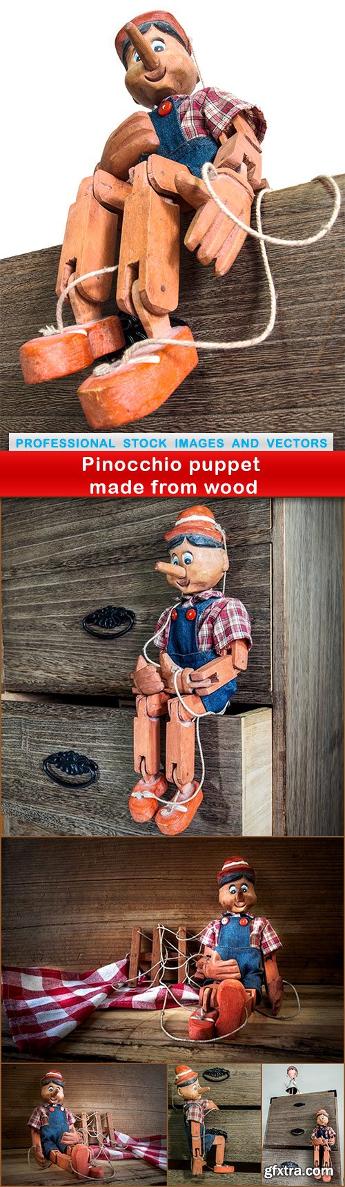 Pinocchio puppet made from wood - 6 UHQ JPEG