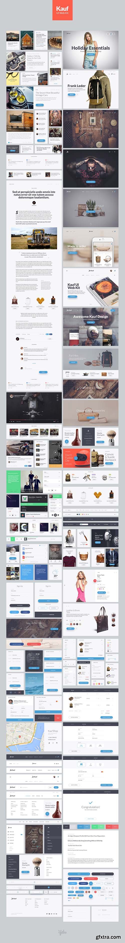 Kauf UI Web Kit - UI Web Kit crafted in Photoshop