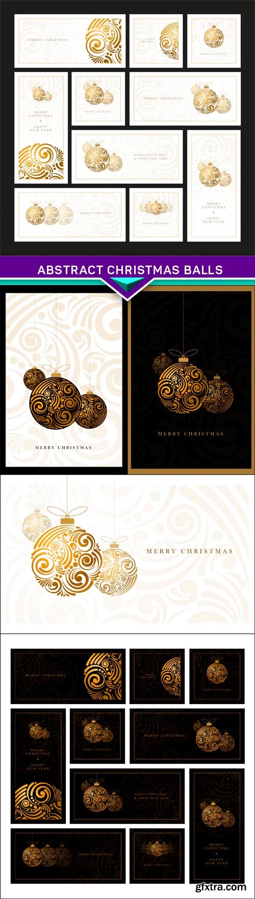 Abstract Christmas Balls 5X EPS