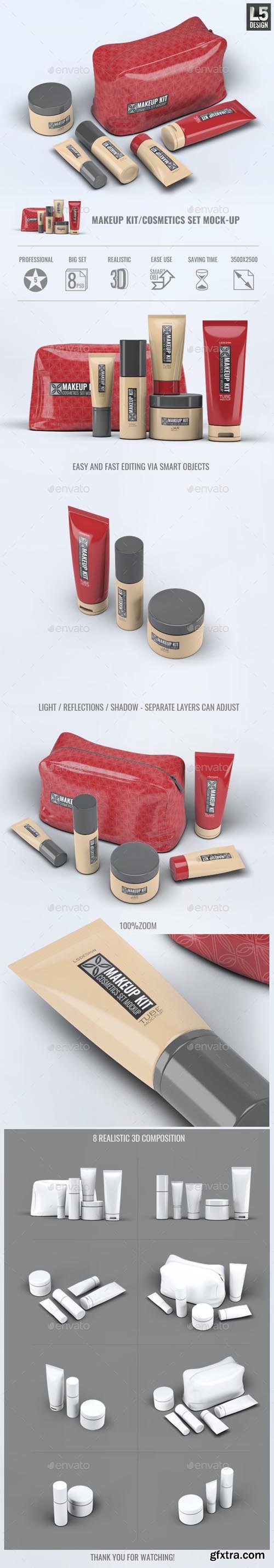 GR - Makeup Kit Cosmetics Set Mock-Up 13495174