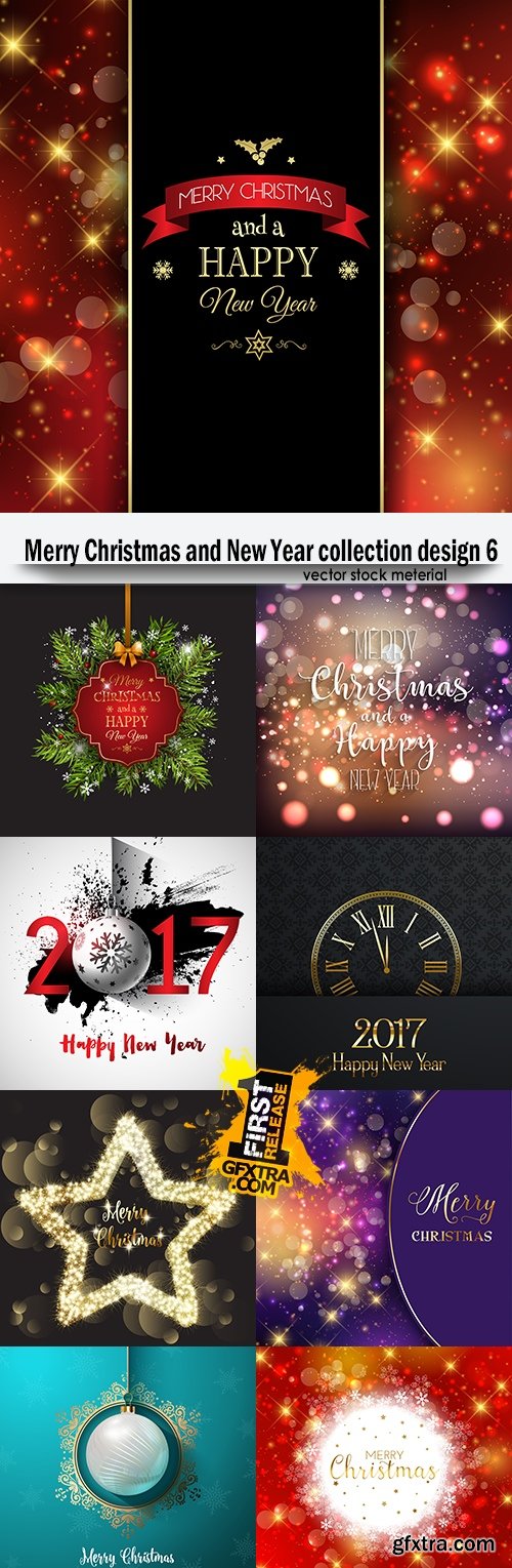 Merry Christmas and New Year collection design 6