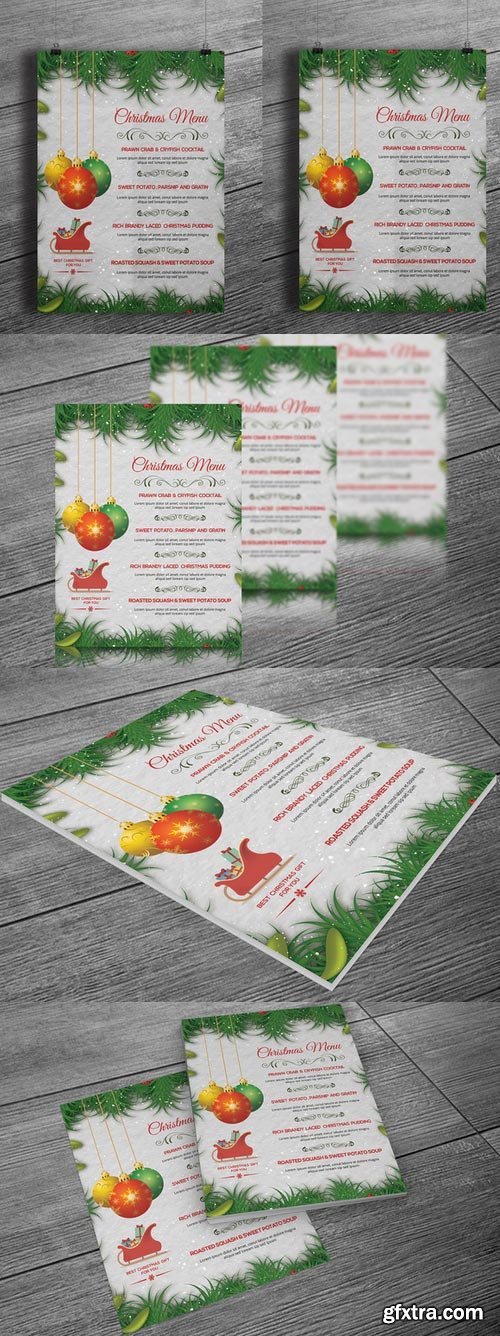 CM - Christmas party menu template-V105 425600