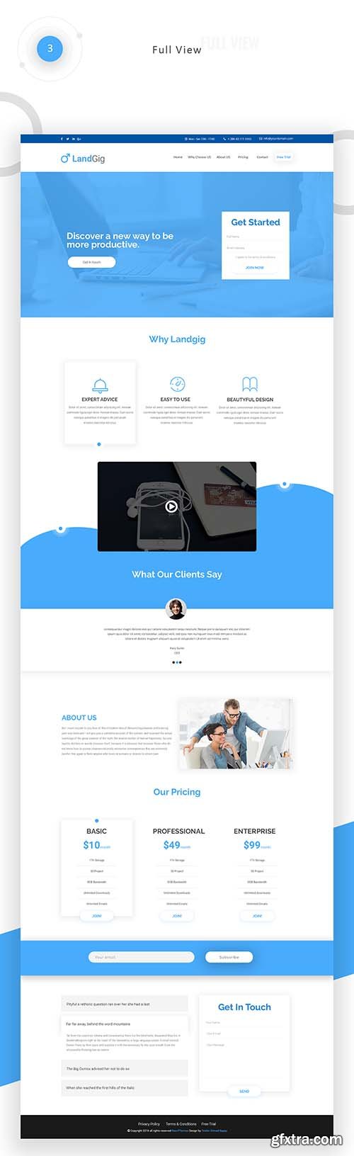 Landgig – Landing page template psd