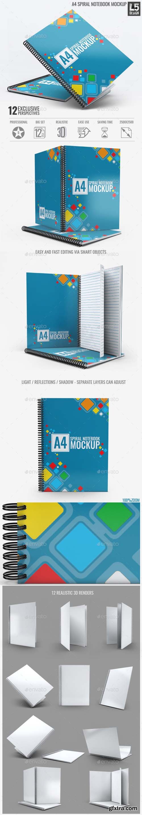 GR - A4 Spiral Notebook Mock-Up 15727747