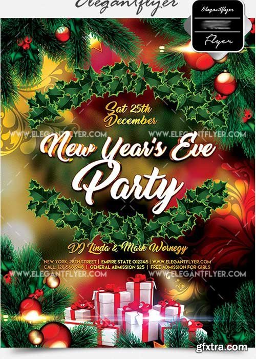 New Year’s Eve Party Flyer PSD V15 Template + Facebook Cover