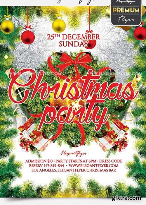 Christmas Party Flyer PSD V25 Template + Facebook Cover